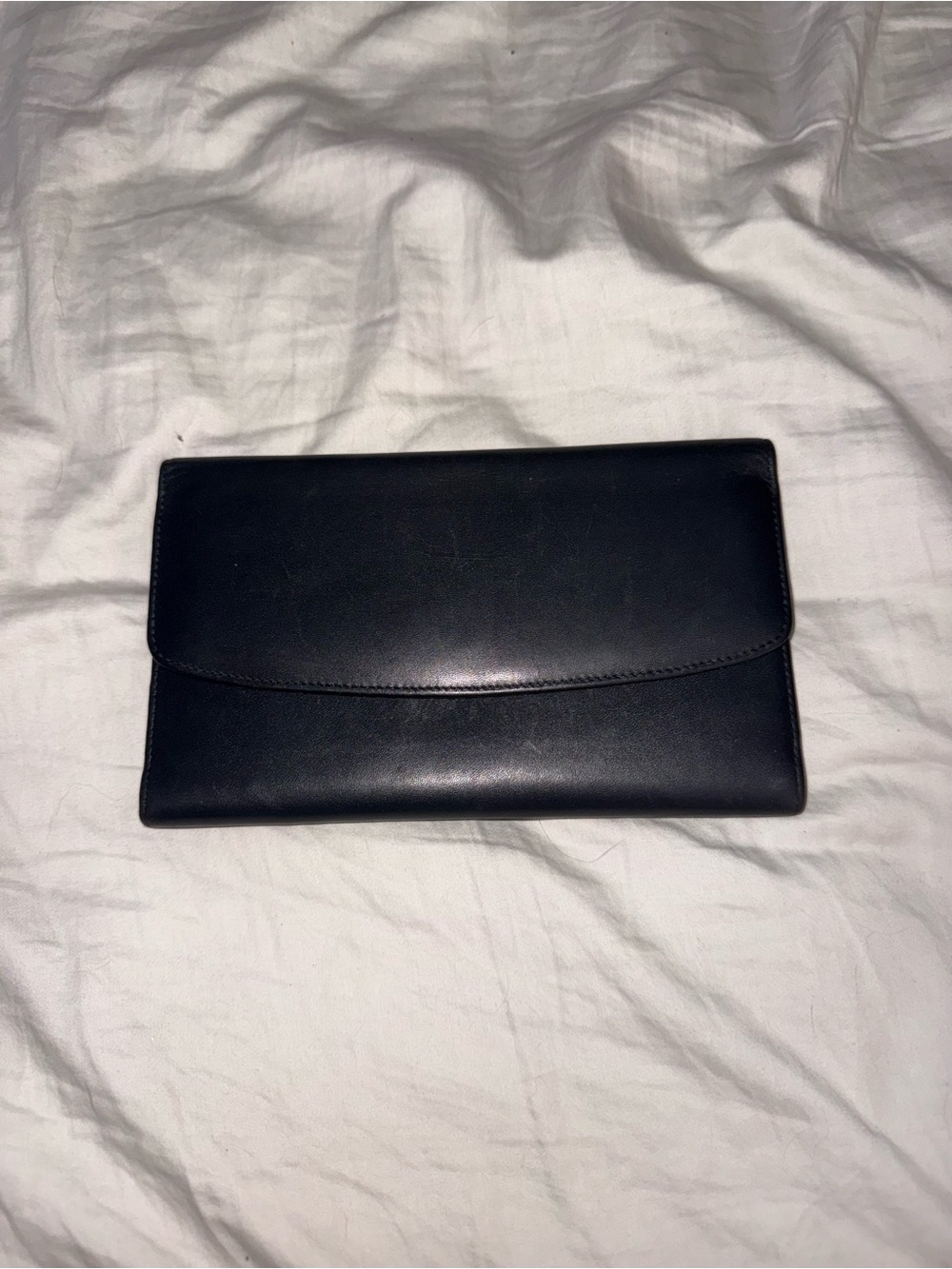 Coach Minimalist Black Leather Clutch Wallet